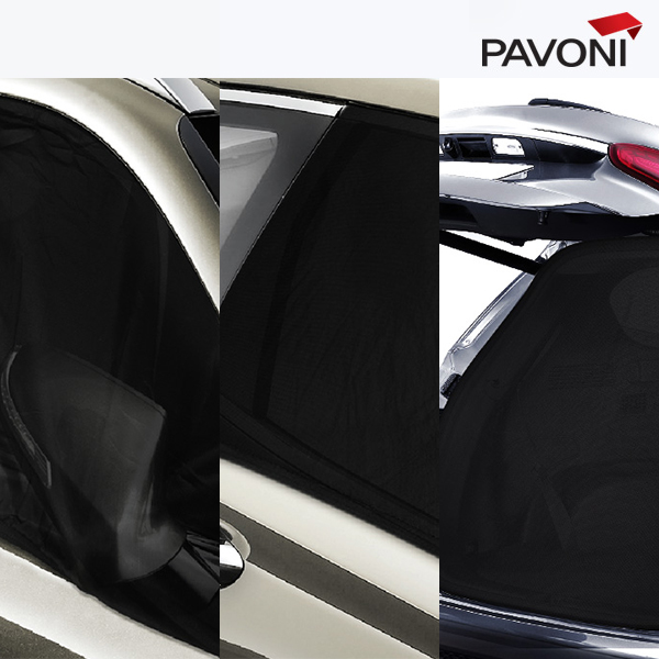 파보니 차박 모기장 차량용 방충망 세트 - 차량에 설치된 모습