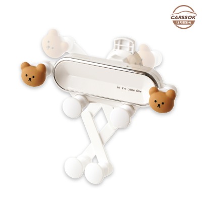 카쏙 곰돌이 중력거치대 - 송풍구 부착 차량용 핸드폰 거치대 이미지