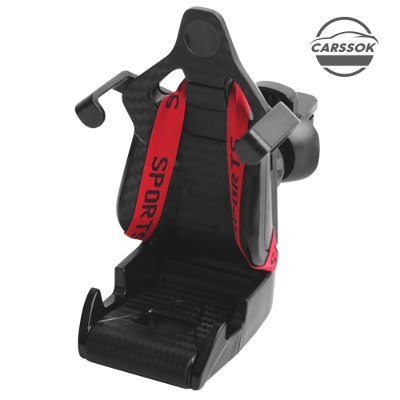 카쏙 레이싱 카시트 중력거치대 이미지 - 차량 내부의 핸드폰 거치